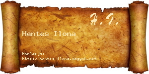 Hentes Ilona névjegykártya